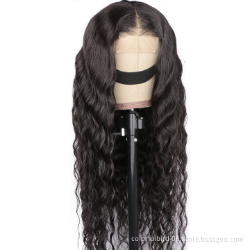 free sample Natural color 32 inch 4*4 lace loose deep wave wigs human hair remy hair 4*4 frontal swiss lace wigs brazilian hair